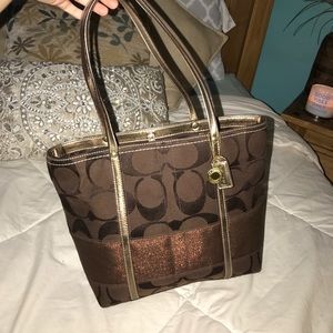 Brown coach handbag