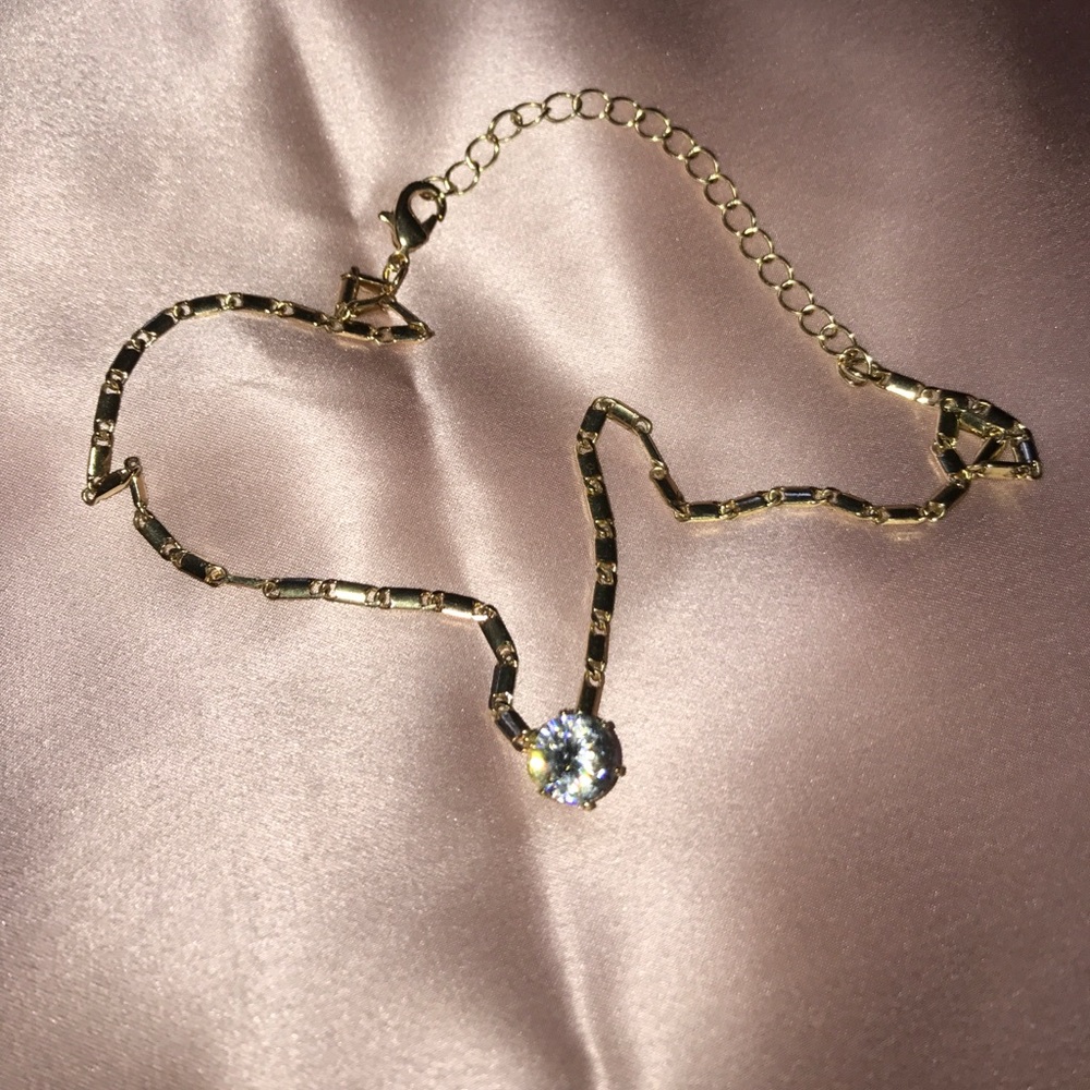 crystal and gold choker
