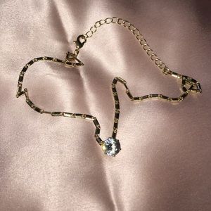 crystal and gold choker