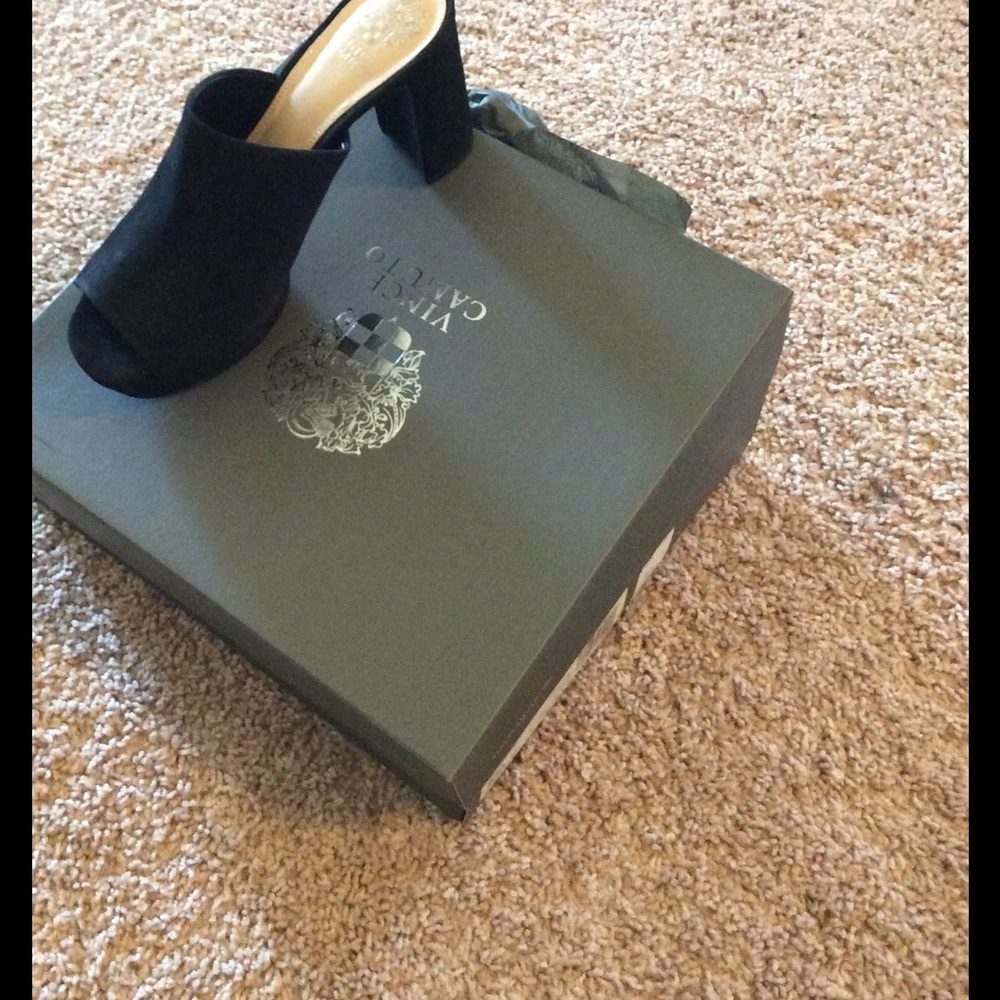 Vince Camuto Black Basilia chunky heels