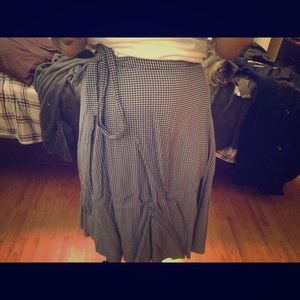 American apparel gingham skirt tie wrap around