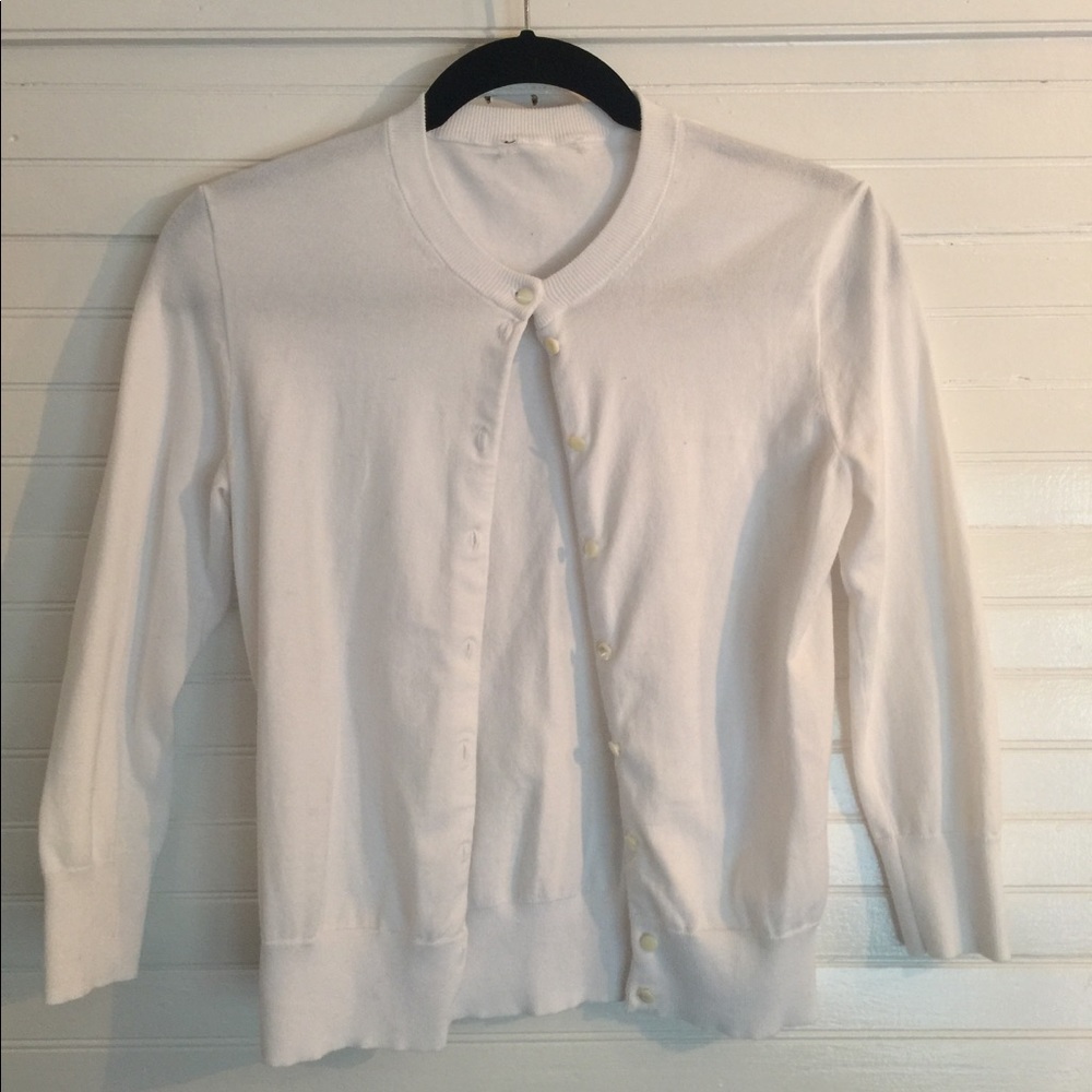 TWO JCrew Cardigan Sweaters, Pink and White