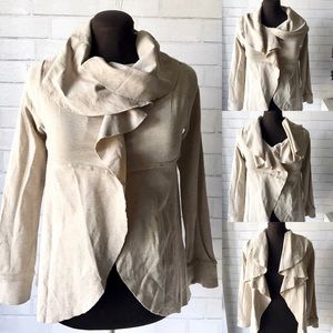 Kensie Heather Oatmeal Jersey Jacket S