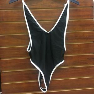 Black sexy thong one piece swimsuit never worn