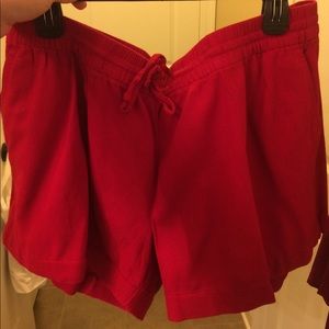 Red drawstring shorts