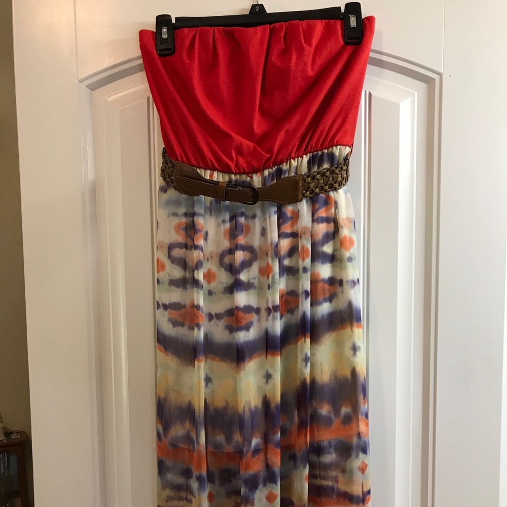 Strapless maxi dress