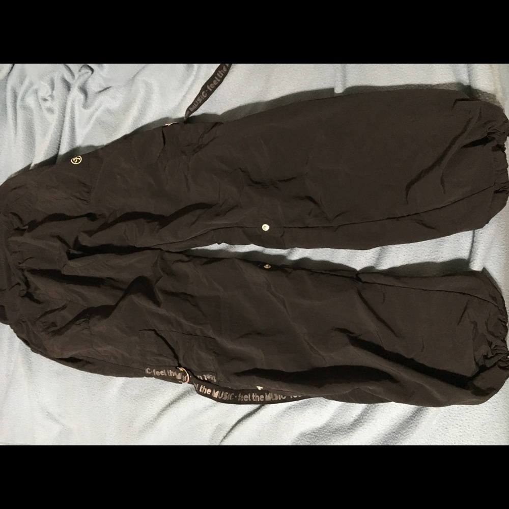 TWO PAIRS BLACK ZUMBA CARGO PANTS SIZE MEDIUM
