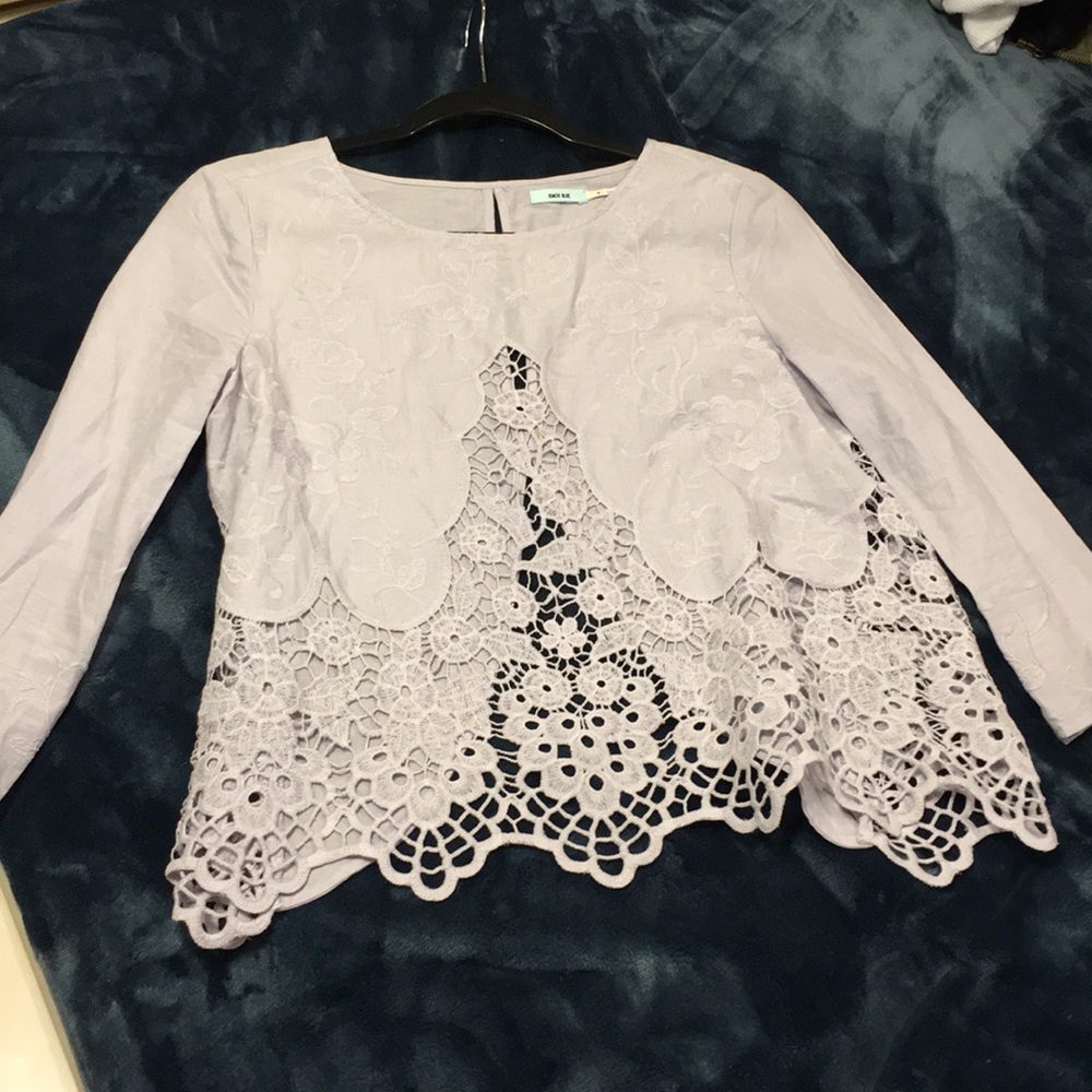 Kimchi Blue lavender lacy top with open back