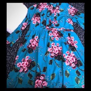 Eloquii High Collar Floral Dress