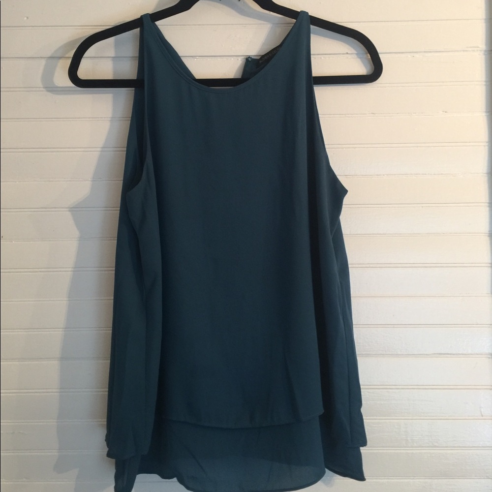 Cute Teal Flowy Tank Top