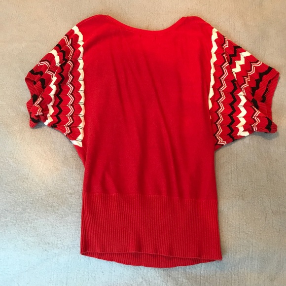 Maurice's Red Sweater Style Dolman Top Size M - Picture 2 of 5