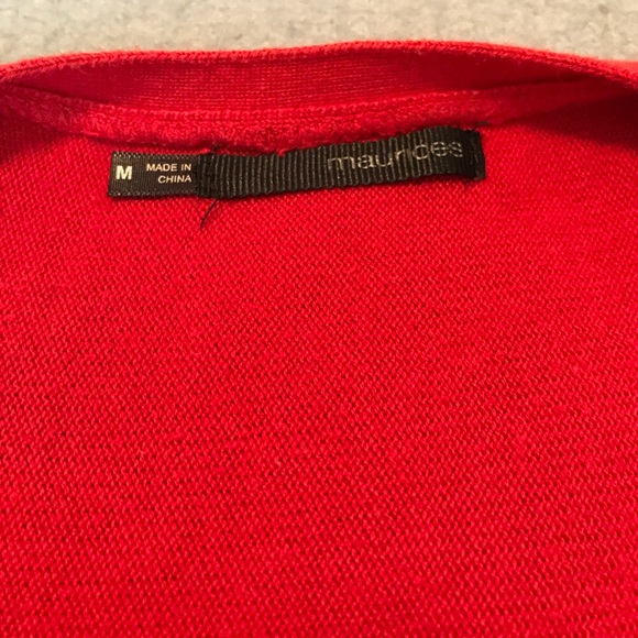 Maurice's Red Sweater Style Dolman Top Size M - Picture 4 of 5