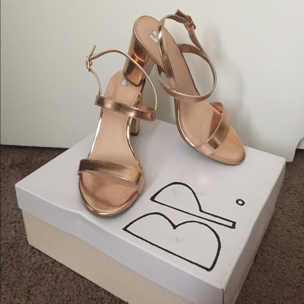 BP ROSE GOLD SLINGBACK BLOCK HEEL