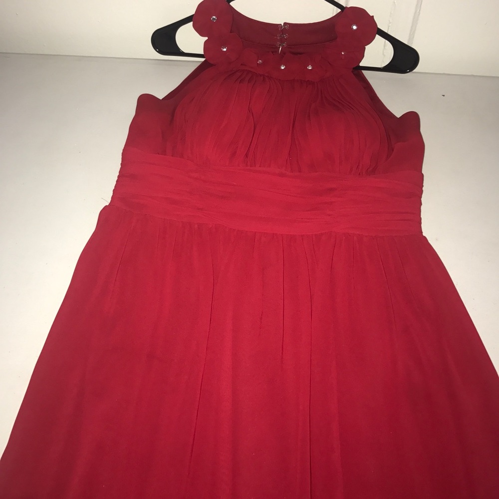 Camille La Vie Red Flower Collar Dress