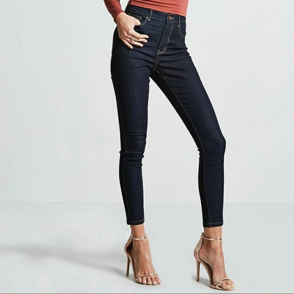 High Waisted Ankle Skinny Jeans