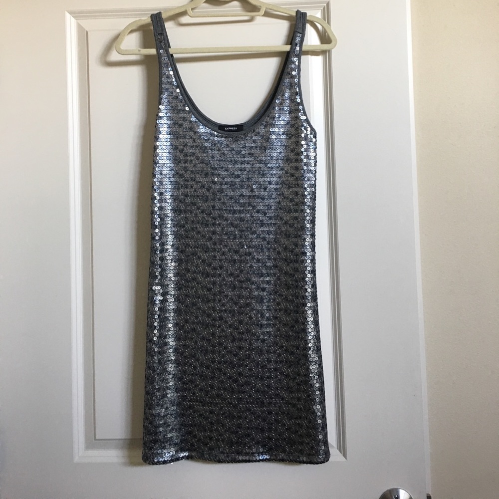 Silver sparkle dress! Super flattering!