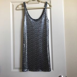 Silver sparkle dress! Super flattering!