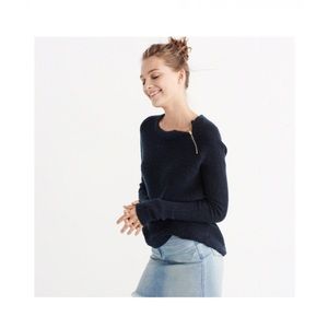 Abercrombie navy zip crew sweater