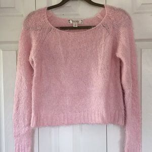 DECREE Light Pink Sparkly Fuzzy Sweater