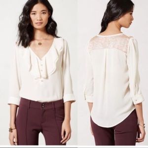 Anthropologie HD in Paris Ivory Elinor Blouse