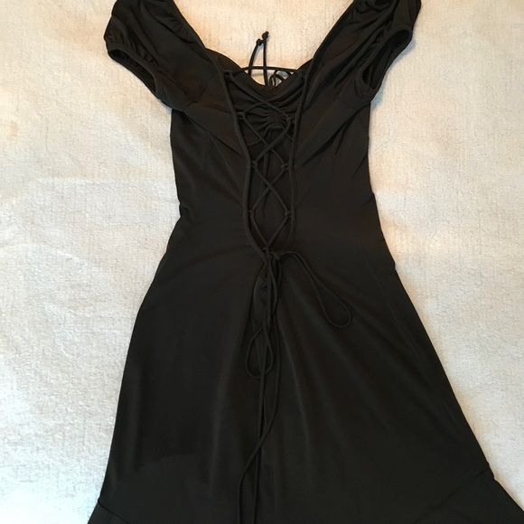 Pretty Black High Low Moda Corset Back Dress Sz XS - Picture 2 of 4