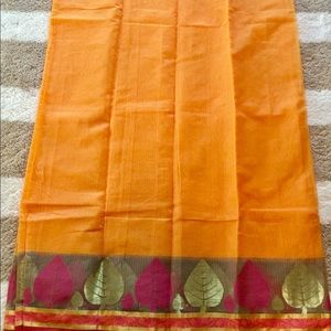 Indian yellow orange saree