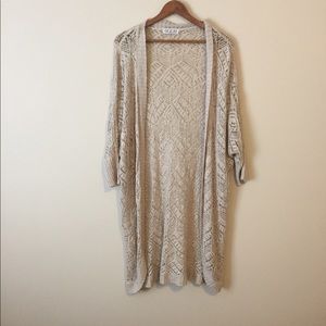 Large, Pink Rose, Crochet Oversized Cardigan