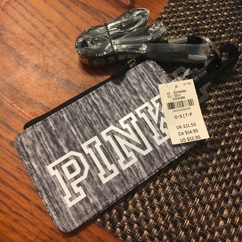 Brand new pink lanyard and id holder