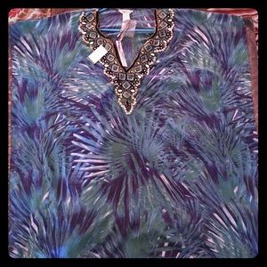 Brand New Lucky & Coco Embellished Sheer Tunic