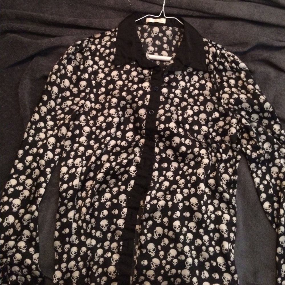 Gothic skull silk blouse
