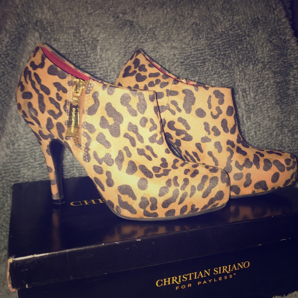 Cheetah Print Booties. Size 6.5