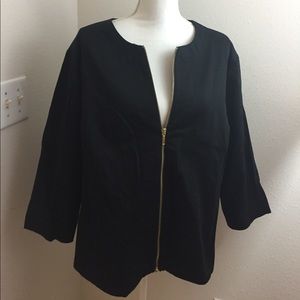 Roz & Ali Black Full Zip Blazer