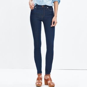 9" high rise skinny jeans dark denim