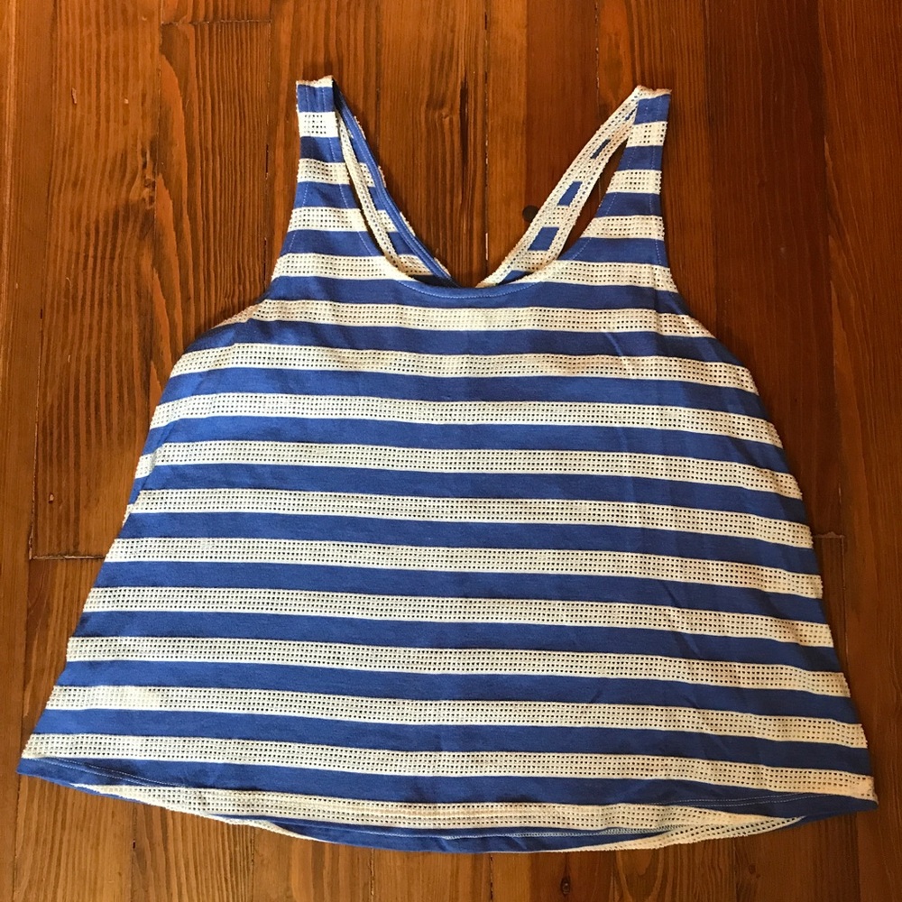 BCBG Blue and white striped tank