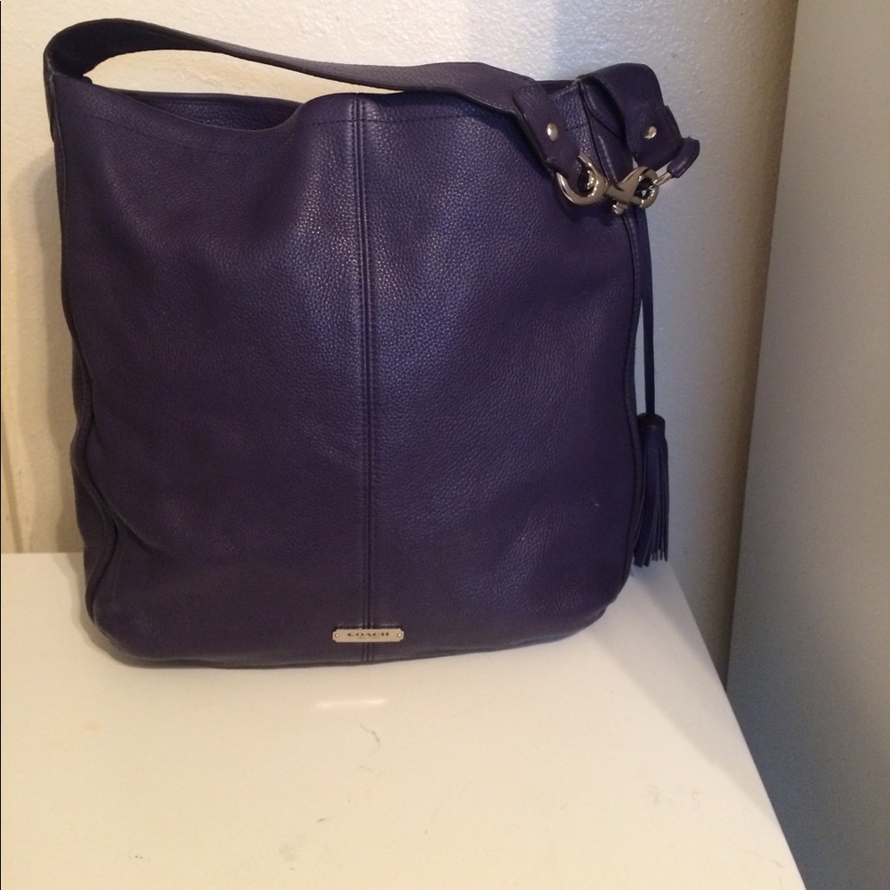 Blue leather Coach hobo
