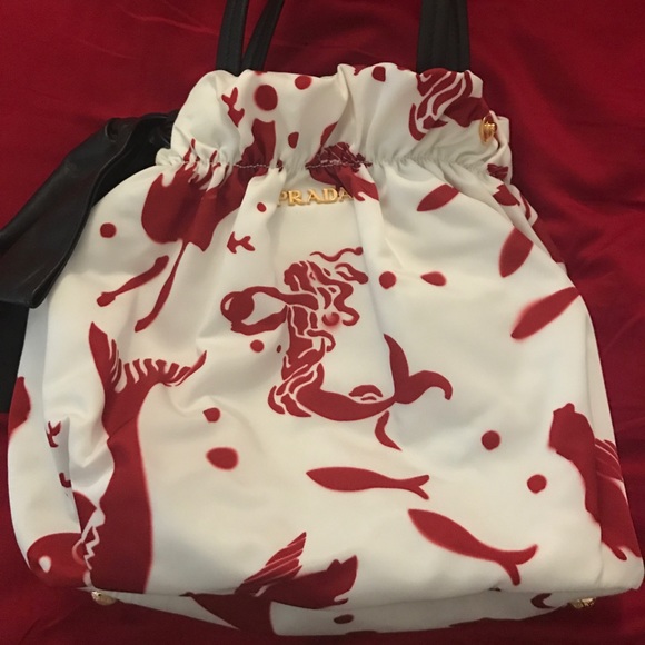 💎EXTREMELY RARE 2009 Prada Limited EDT Mermaid Bow Satchel PERFECT CONDITION 💎 - Picture 5 of 9