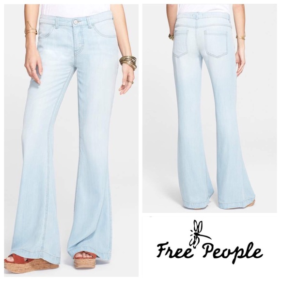 🆕Free People Mid Rise Flare Berly wash Jeans - Picture 3 of 7