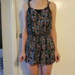 Strappy Patterned Romper