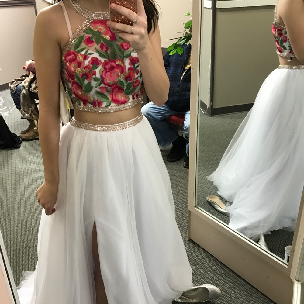 BLUSH two piece Prom Dress