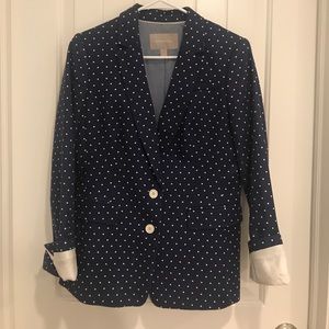 Navy polka dot blazer, banana republic, size 8