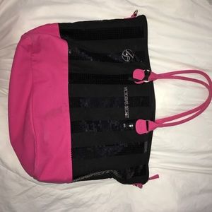 Black and Pink VS tote bag