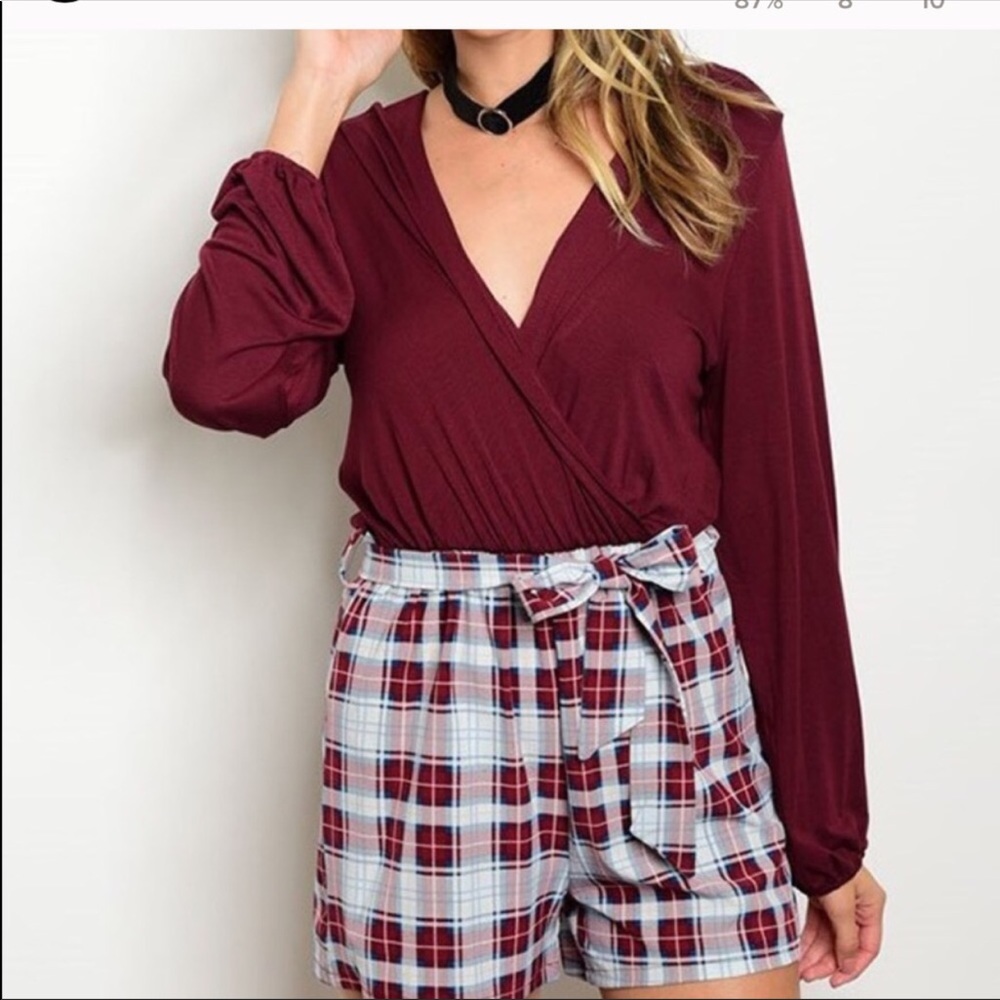 LAST ONE! NWT Maroon Fall Romper ๐ - Picture 2 of 6