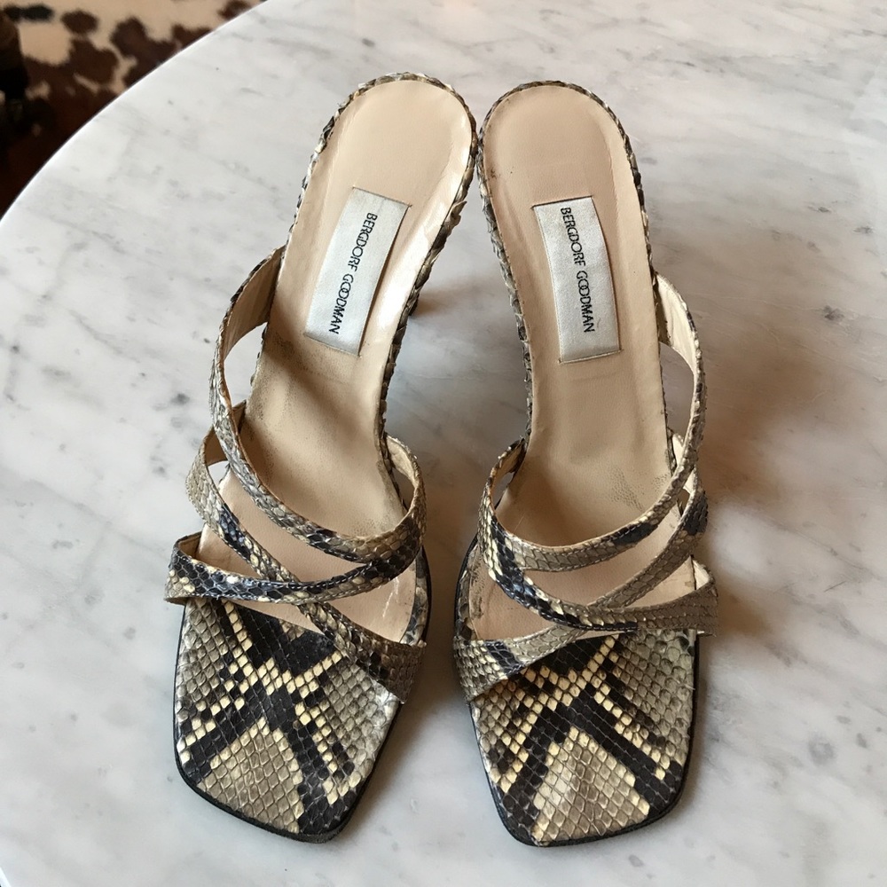 NOT AVAILABLE Snakeskin mules - Picture 1 of 6