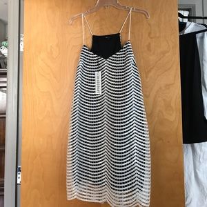 Jay Godfrey White Sequin Overlay Cocktail Dress -