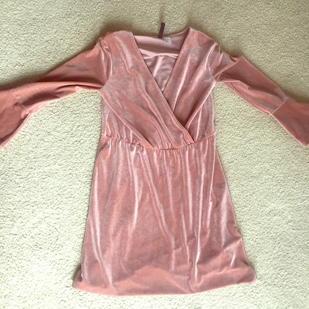 H & M Pink Velvet Dress