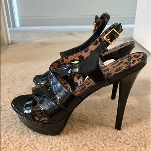 Black strappy heels