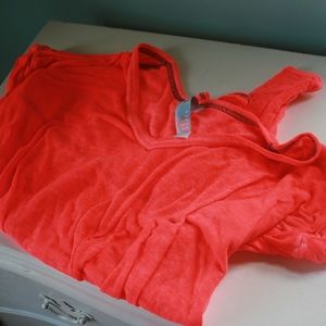 free people beach shirt XS bright orange
