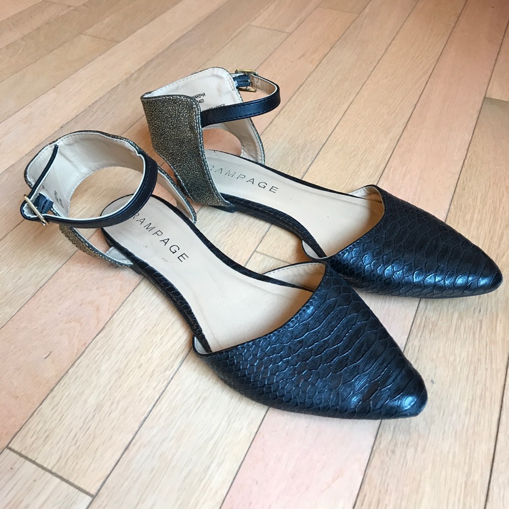 Rampage ankle-strap flats, sz 7