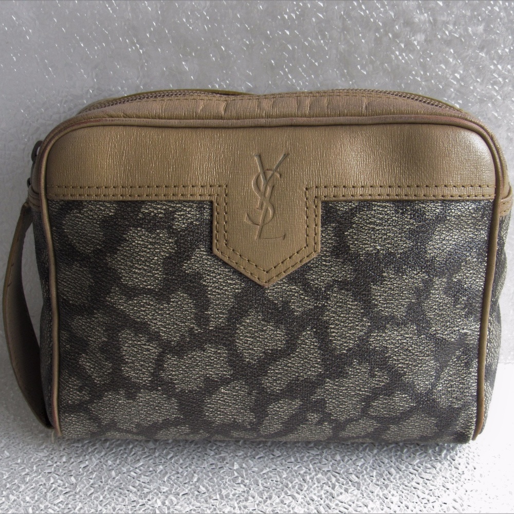 Yves Saint Laurent Vintage Canvas & Leather Clutch