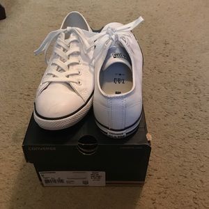 White leather All Star Converse, Wmns size 9.